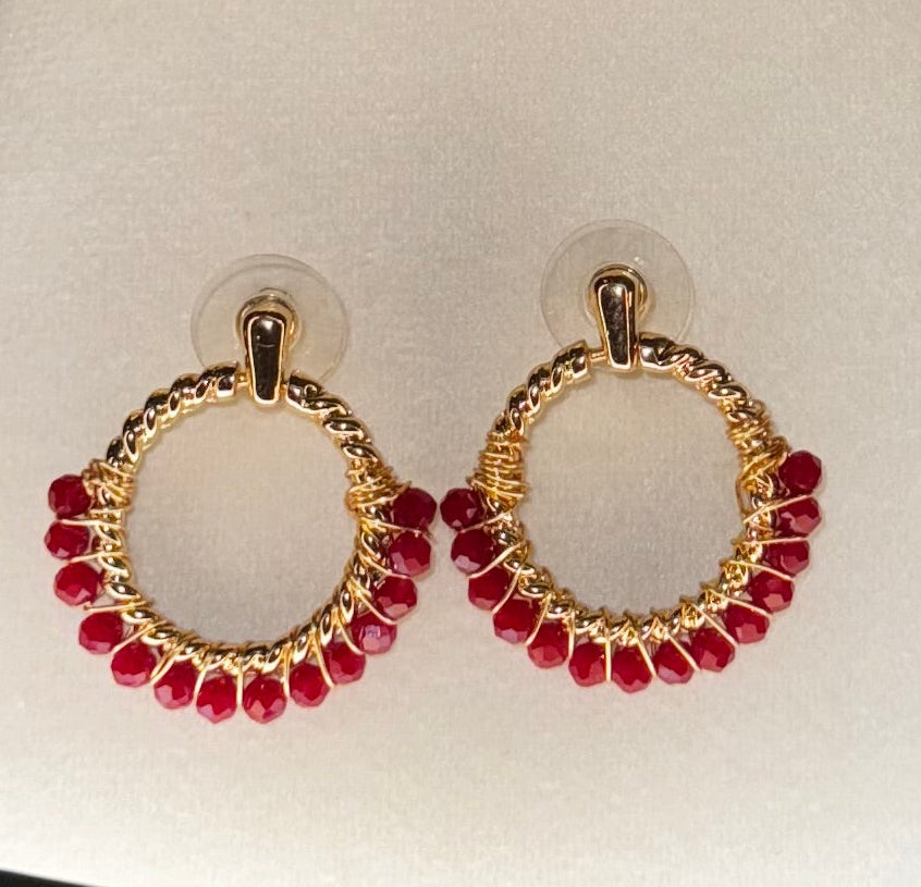 Gemstone Hoop Earrings