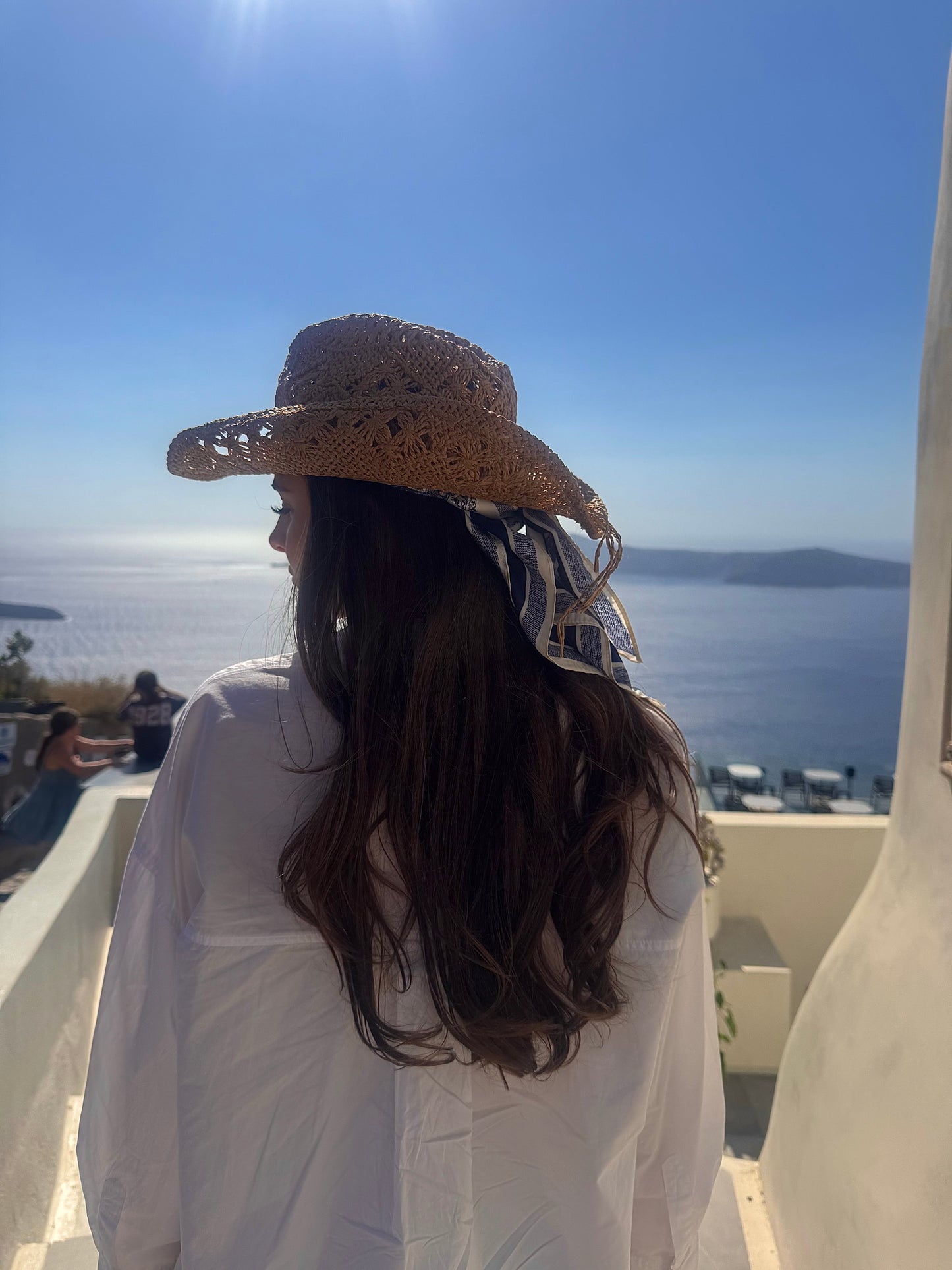 Santorini Blue - Madelyn Satin Scarf