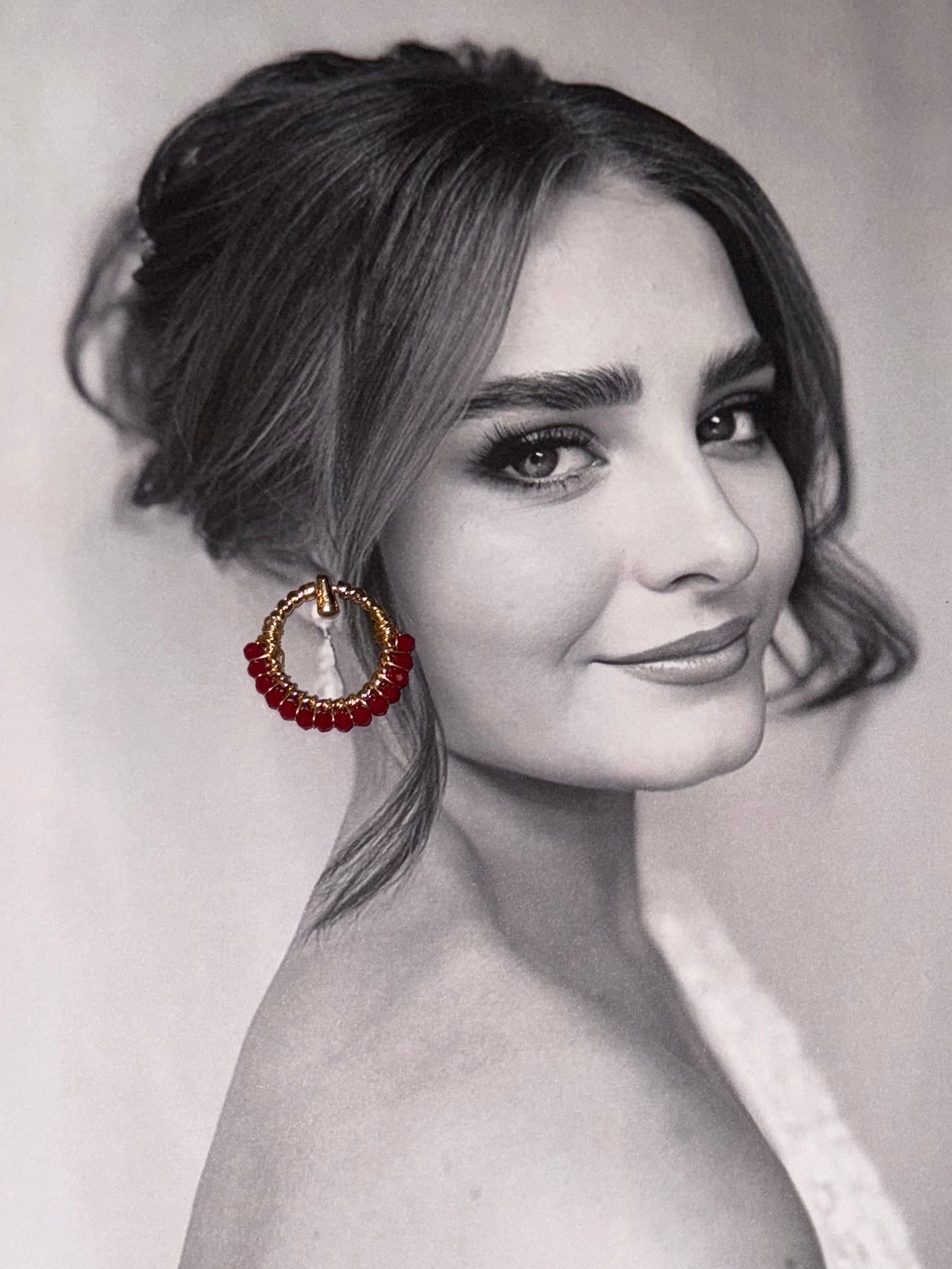 Gemstone Hoop Earrings