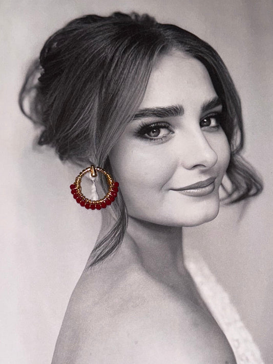 Gemstone Hoop Earrings