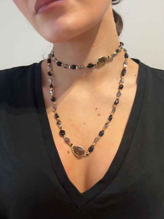 Double Tier Gemstone Necklace